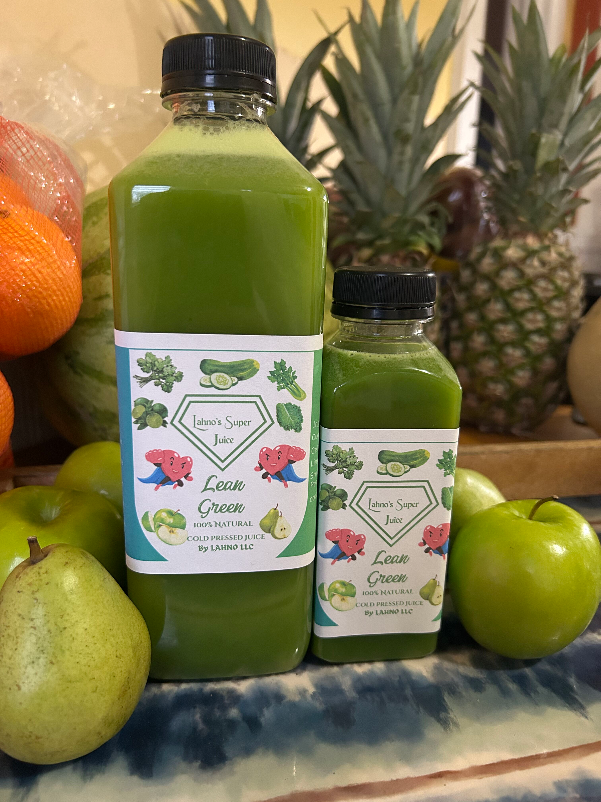 LEAN GREEN COLD PRESSED FRESH JUICE 12oz, 33oz or 12oz 6 pack